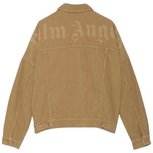 Palm‎ Angels Mens Corduroy Logo Trucker Jacket Tan Size Medium
